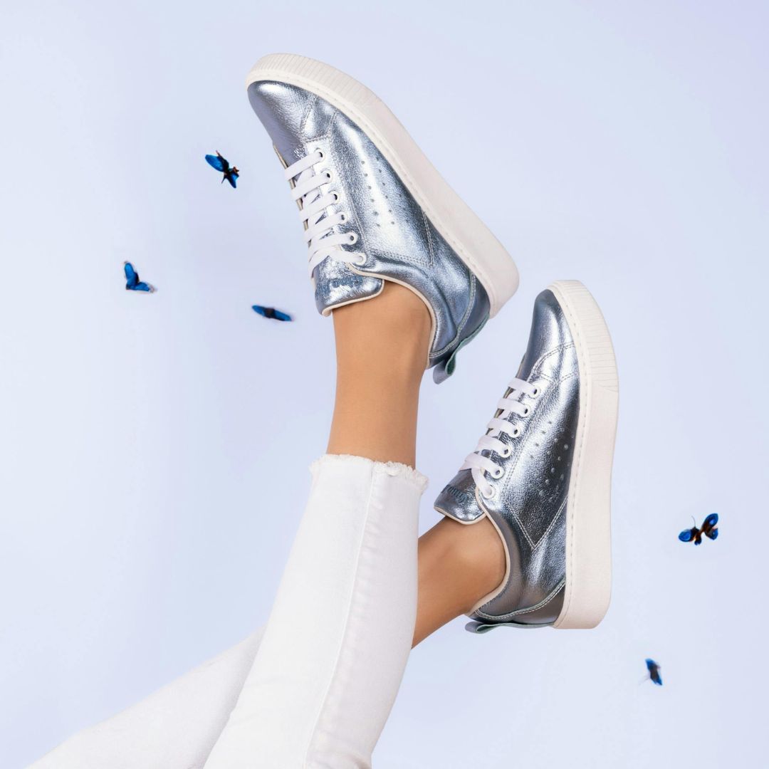 Silver Sneakers Shoes